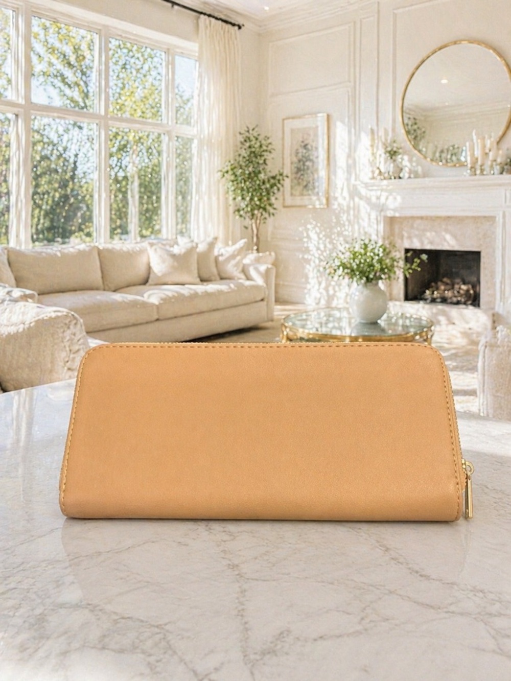 a new day Embroidered Cream Wallet with Gold Zipper - NWOT - Picture 2 of 10